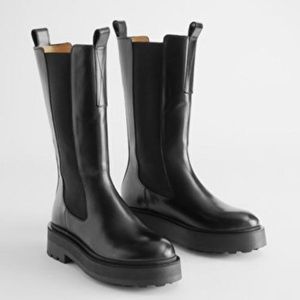 & other stories tall leather chelsea boots